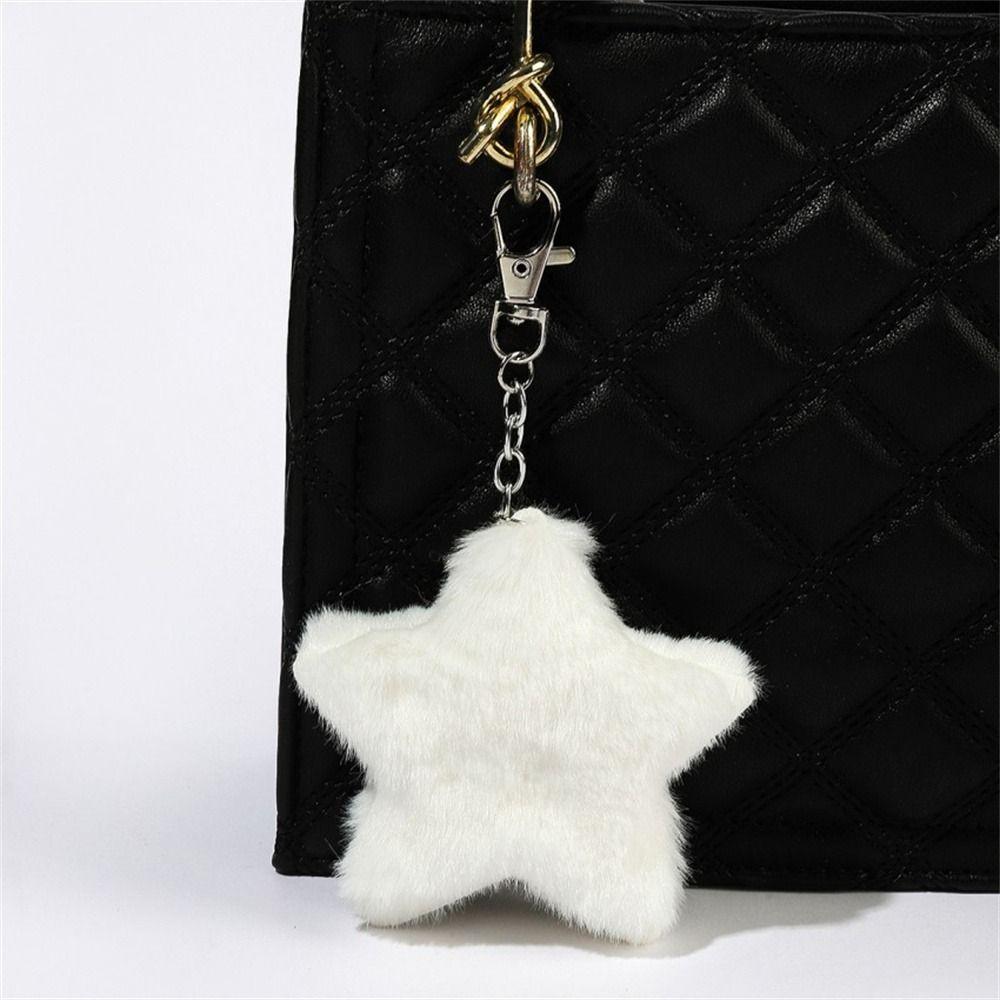Pompom Pentagram Hairball Furry Star Doll Star Key Chain Lovely Star Plush Pendant Handbag