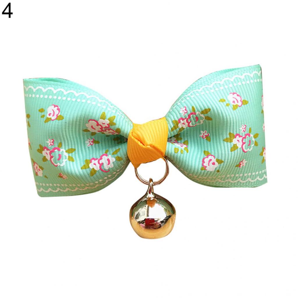 Bowknot Metal Bell Pendant Fashion Printed Pet Dog Cat Puppy Bow Tie Collar