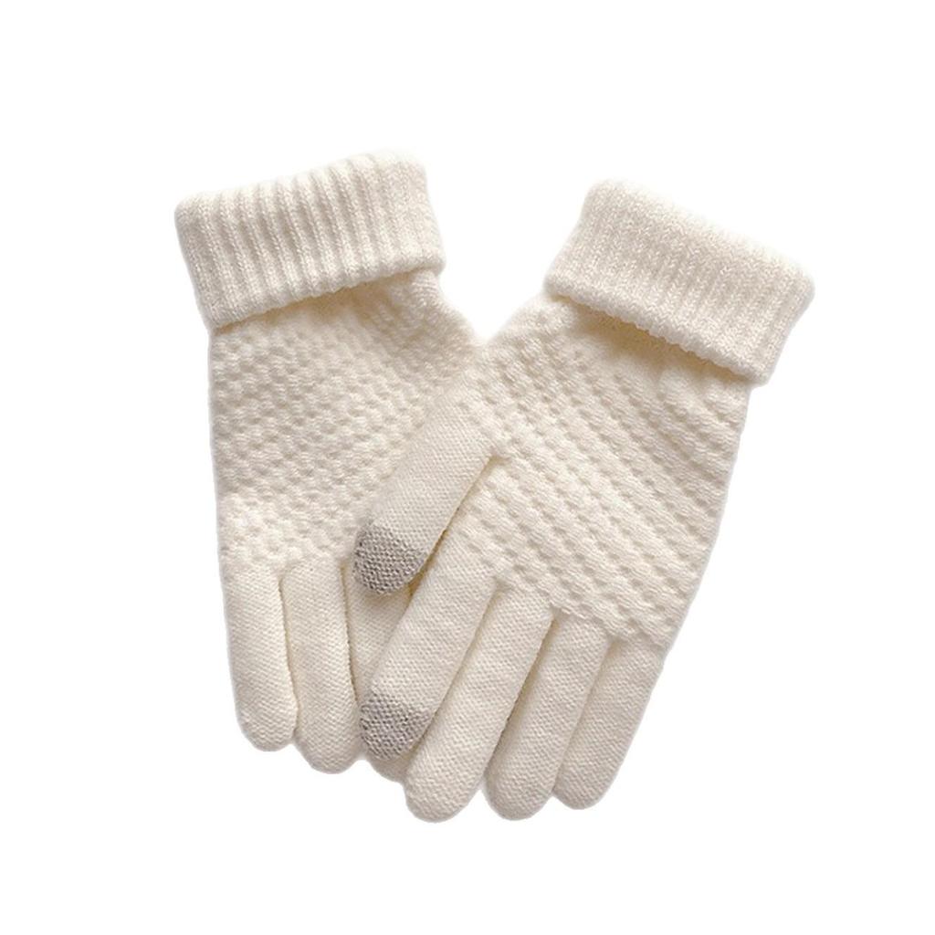 Женские флисовые перчатки с сенсорным экраном в корейском стиле, вязаные ананасовым узором