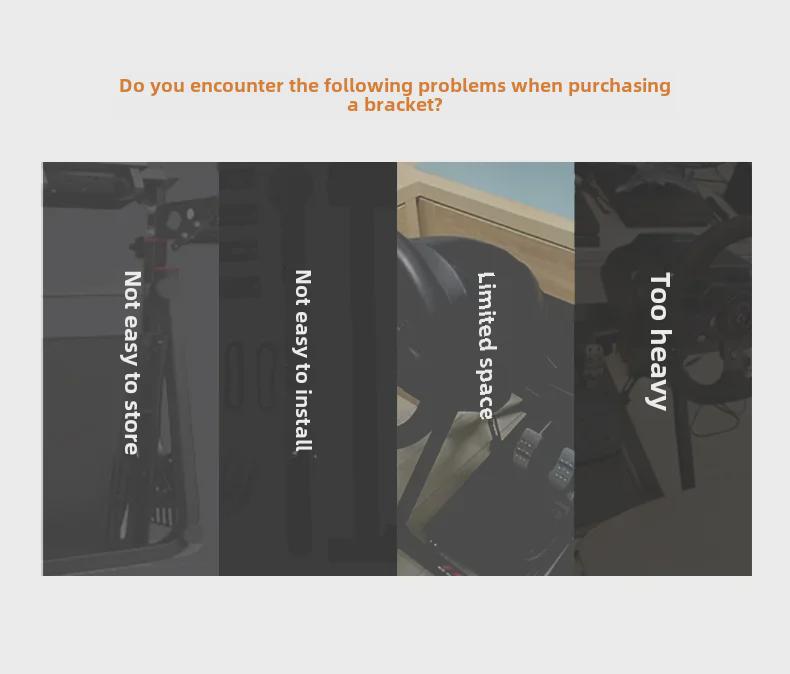 Laishida A9 Gaming Steering Wheel Stand for G27 G29 GT500 T300RS - Foldable Pedal Stand.