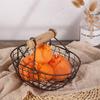 2 шт. Маленькая металлическая корзина для кухни в деревенском стиле, корзина для хранения из железной проволоки с ручкой, органайзер для фруктов и овощей, держатель для хлеба и закусок