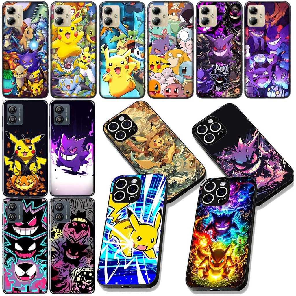 P-Pokemons GO P-Pikachus Gengar Cover for Motorola Moto Edge 70 60 Fusion NEO Pro G Stylus G56 G96 G52 G04 G05 20 Phone Case