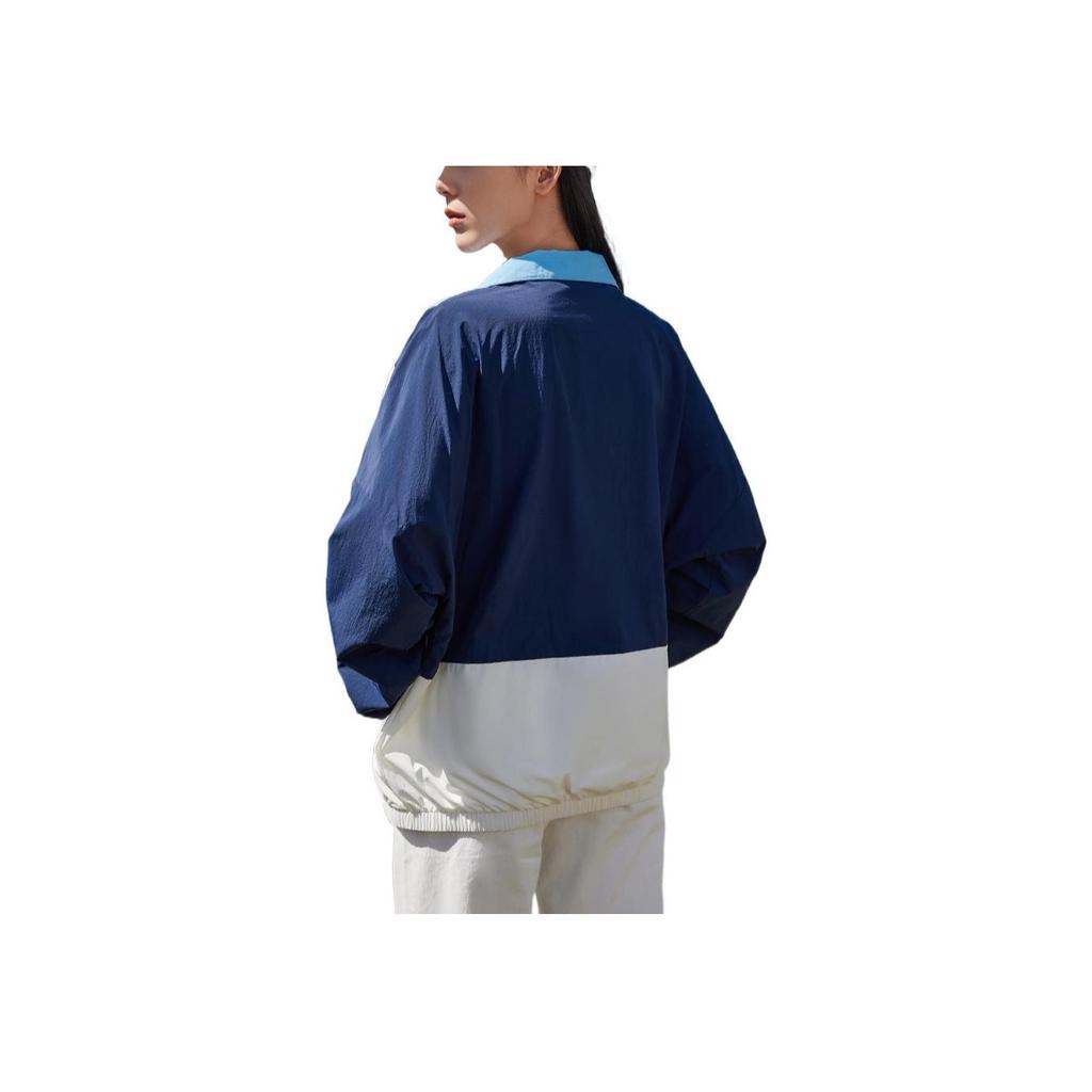 Anta Color Block Zip-Up Long Sleeve Woven Jacket Unisex Outerwear Blue 152238601-1