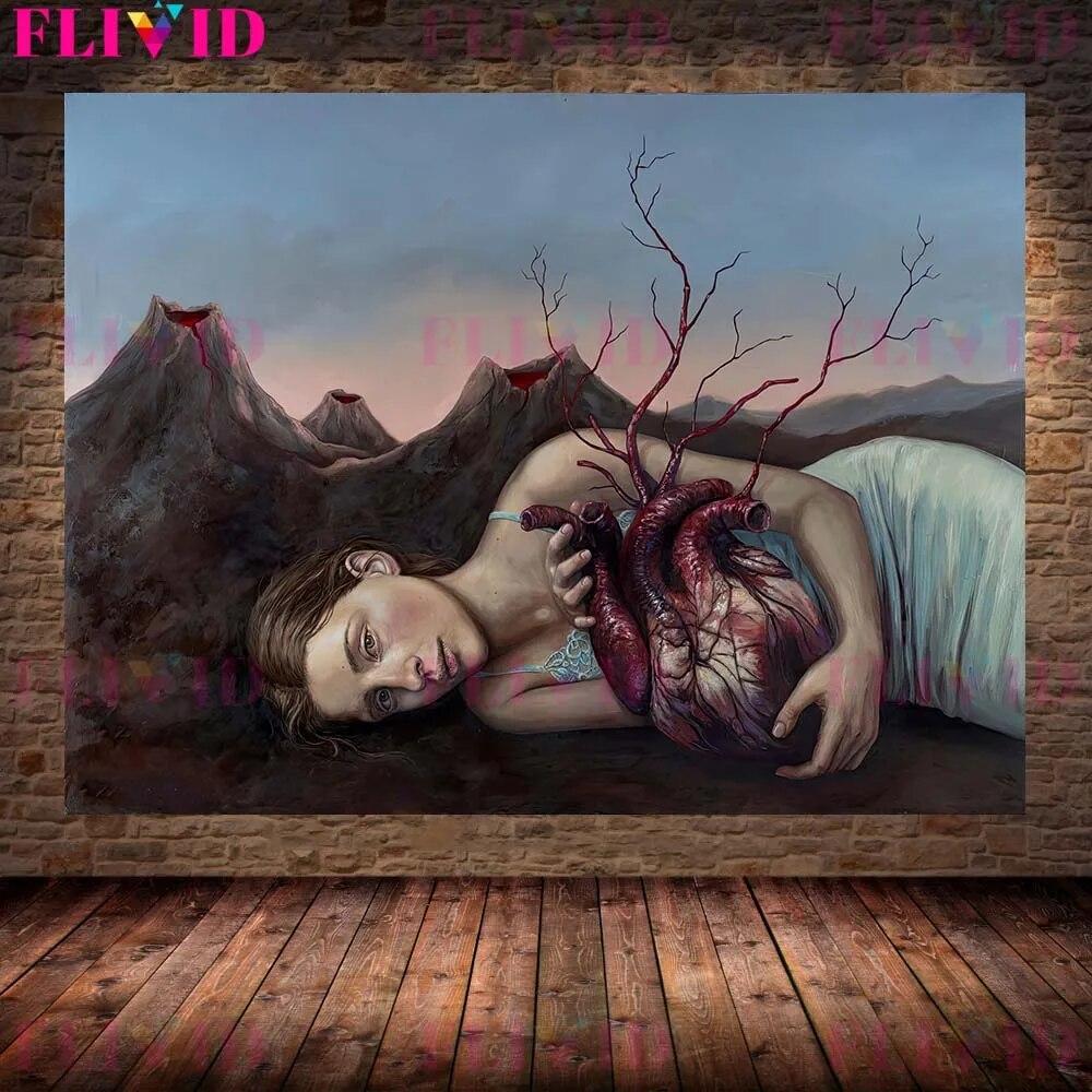 Фея-бабочка, дама-русалка, королева шахматной доски, настенная живопись на холсте, картина с шипами ведьмы, сюрреалистический художественный постер и принт, украшение для дома без рамки