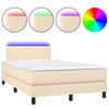Maison Exclusive - Sommier à lattes de lit matelas et LED crème 120x190 cm tissu