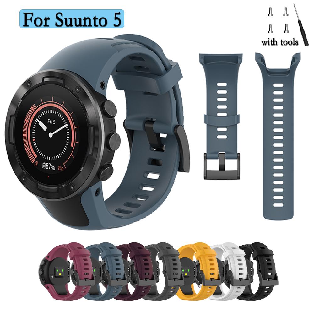 Подходит для Suunto 5 одноцветный силиконовый ремешок для смарт-часов, модный прочный браслет с инструментами, аксессуары для часов