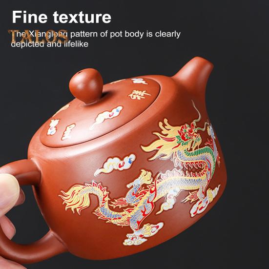 Teapot with 2 Cups Dragon And Phoenix Color-changing Purple Clay Teapot Hand-made Zisha Tea Set Kung Fu Tea Pot for Teapot Tea Lovers Gift