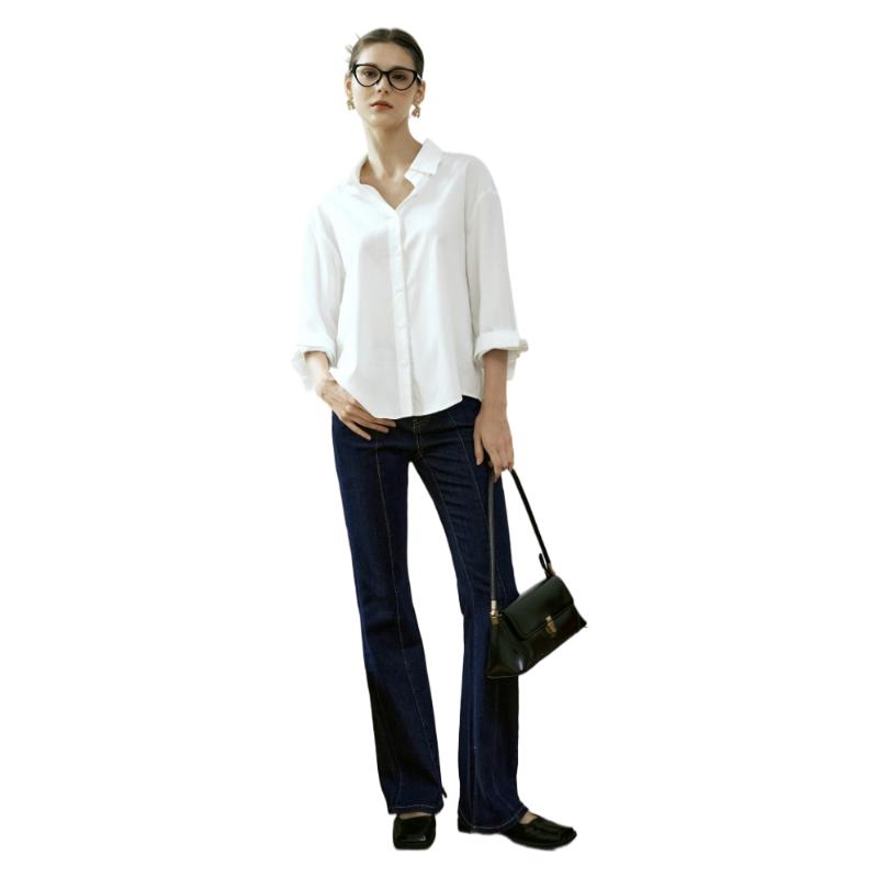 Olrain Women's Long Sleeve Shirt Spring Autumn Loose Fit Commuting Elegant Top