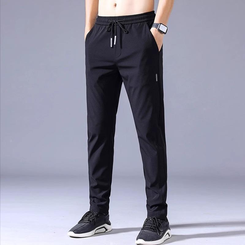 2024 Men's Trendy Straight Ice Silk Casual Skinny Pants for Spring and Autumn