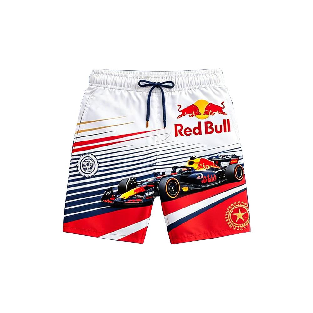 Мужские плавательные шорты F1 Red Bull Motorsport Летние Быстросохнущие Пляжные Board Shorts Повседневные Спортивные В гоночном стиле На шнурке Плавки