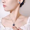 Jewelry Set Women'S Blue Elegant Fashion Jewelry Necklace Set Zircon Earrings