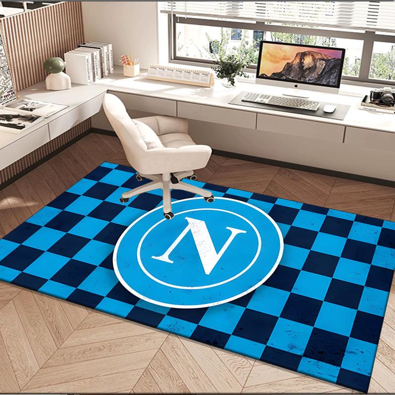 1PC rug Electric Blue Napoli Logo  Carpet, Chair Rug,Area Rug for Office Bedroom living rooms bedroom, Doormat decor Christmas fan gifts