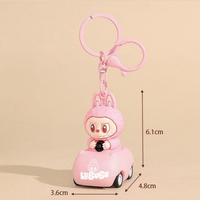 1 шт. Креативный брелок для ключей автомобиля Labubu, мультяшный Labubu из ткани, 3D, милый, подвеска для сумки, подарок