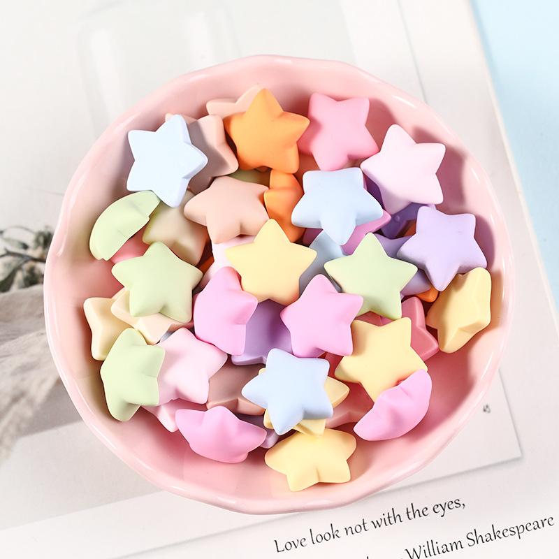 Home Living Hairpin Material DIY Cream Glue Macaron Color Five-pointed 10pcs Phone Case Patch Poreless Plum Love Blossom Patch Matte