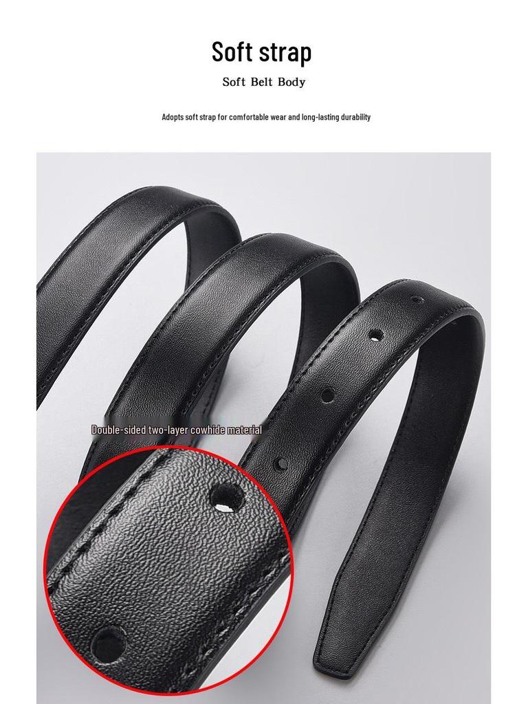 New Women's Smooth Buckle Belt - Alloy Fashion Letter Leather Waist Belt, Korean Style Trend