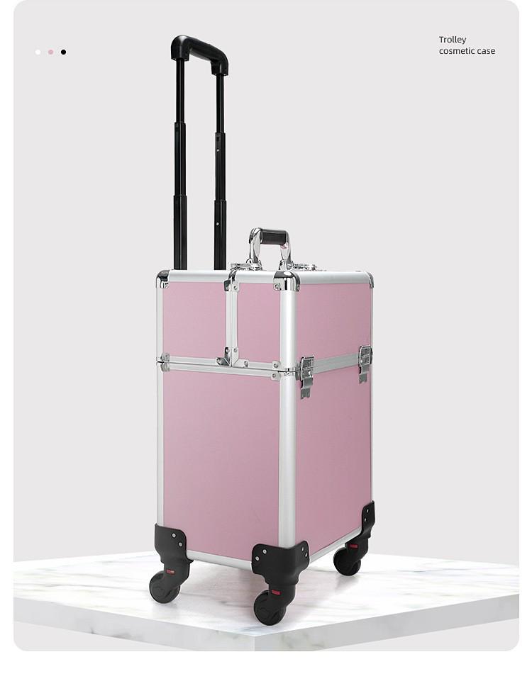 Профессиональный кейс-тележка для визажиста: Хранилище большой вместимости с замком для инструментов для макияжа, маникюра и тату.