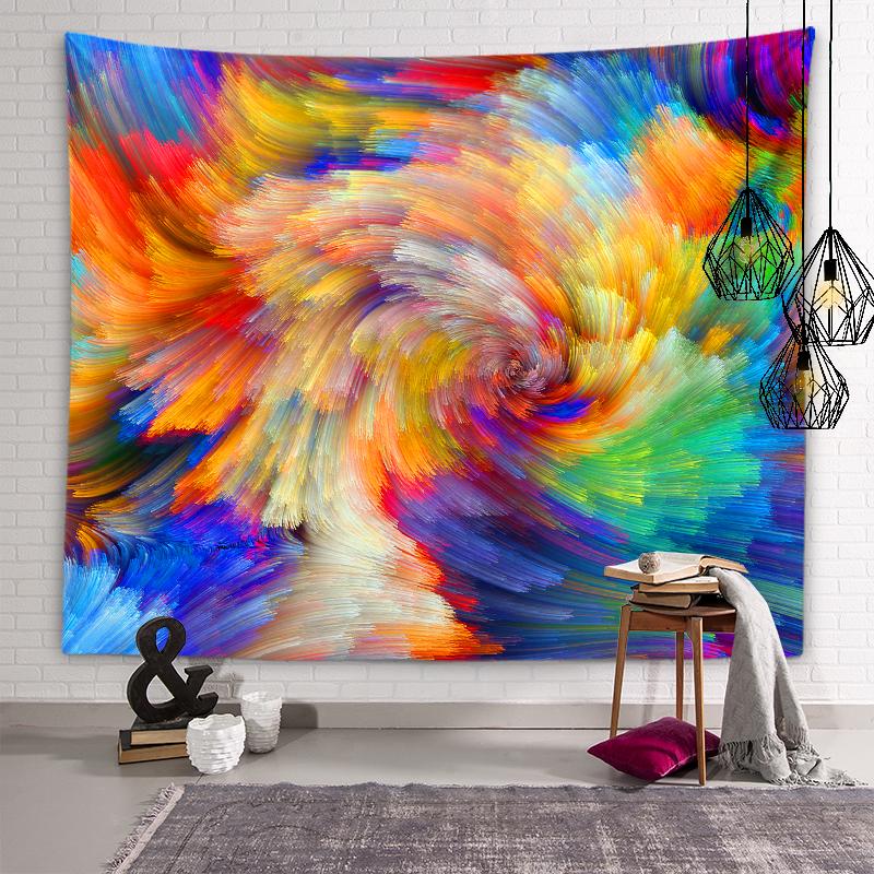 Психоделическая Геометрия, индивидуальный гобелен, хиппи, гобелен в стиле бохо, настенный художественный декор, гостиная, спальня, домашний декор, гобелен