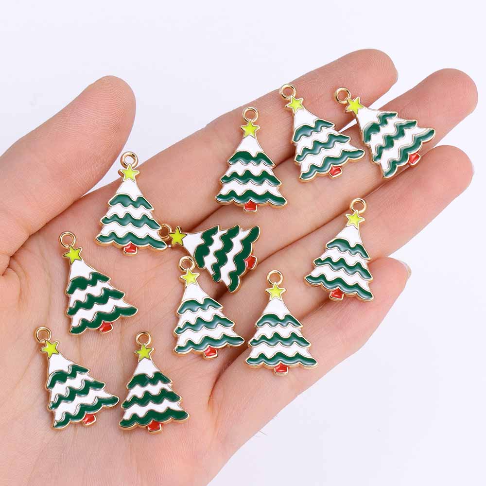 10Pcs Shiny Snowflake Charms Jewelry Making Women's Zircon Necklace Earrings Party Gift Festival Clavicle Chain Jewelry Pendant