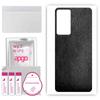 apgo Protective Skin Sticker for the Back Compatible with Oppo F21s Pro 5G, Wrap Film, Foil, Vinyl - Pattern Black Leather