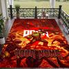 Custom Name DOOM Slayer Crystal Velvet Floor Rug Personalized Text Soft Carpet Home Decor