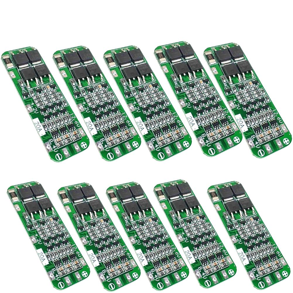 3-10 шт. 3S 20A Литий-ионный аккумулятор 18650 Зарядное устройство PCB BMS Защитная плата 12,6 В 59x20x3,4 мм Литий-ионный аккумулятор для двигателя дрели