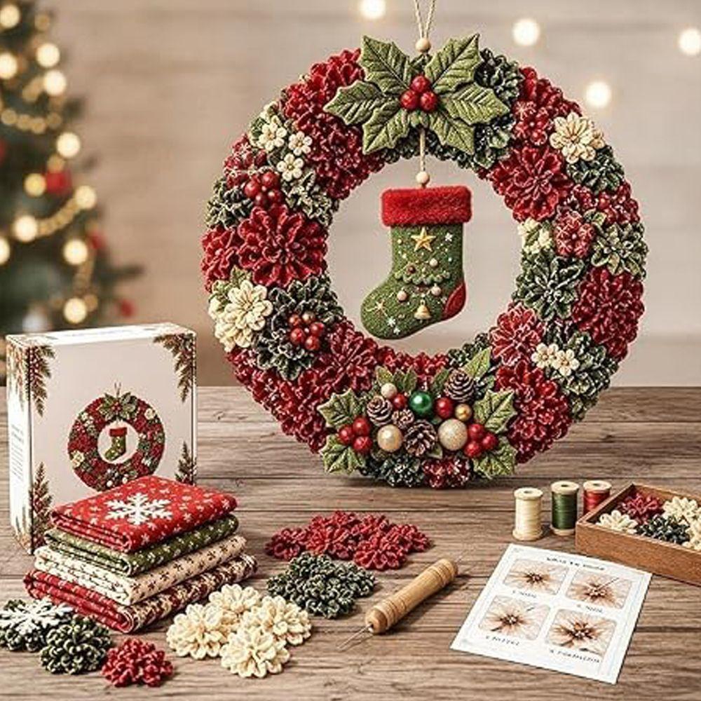 3D Christmas Wreath Making Kit Handmade Christmas Holiday Craft Set Christmas Craft Kit