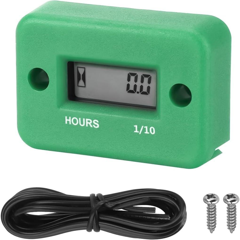 Автомобильный цифровой индуктивный счетчик моточасов, водонепроницаемый IP68 для газового двигателя, генератора, датчика температуры, газонокосилки, триммера, UTV, кустореза, мотоцикла и т. д.