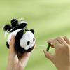 Windup Toy 1PCS Wagging Tail Panda Doll, Pull The String Will Move The Plush Doll Creative Key Pendant Children's Toy