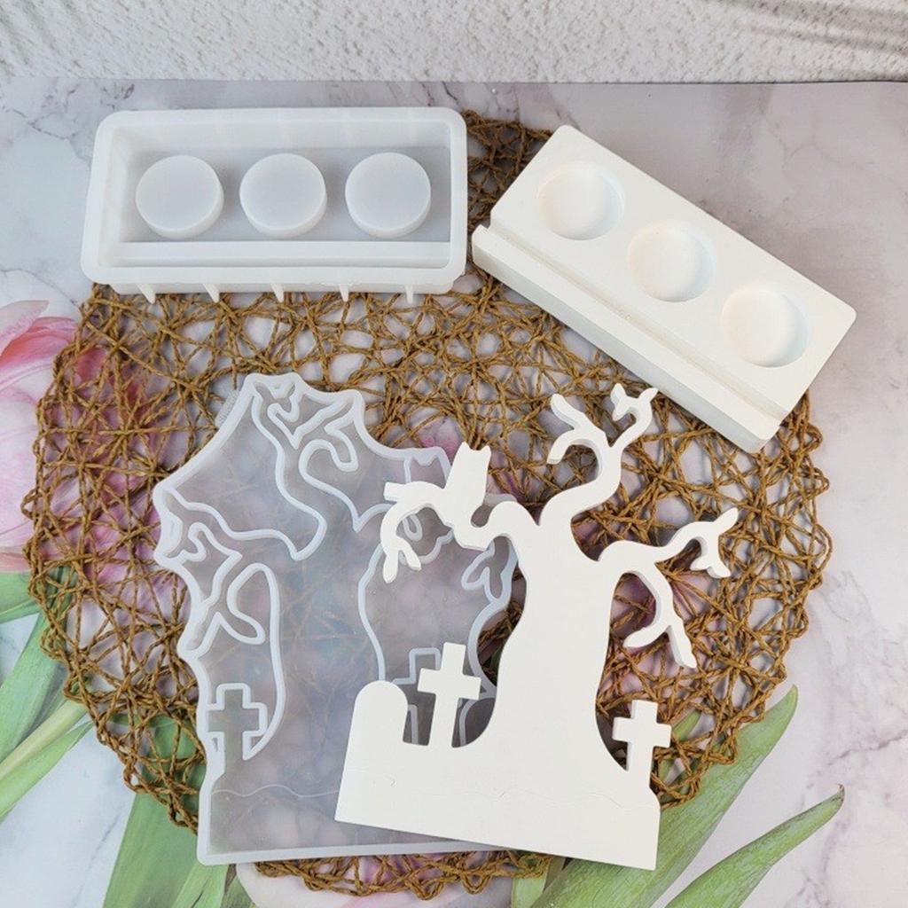 Crafting Silicone Molds Silicone Candle Holder Mold Halloween Theme Candle Base Mould Craft Moulds Suitable for Craft
