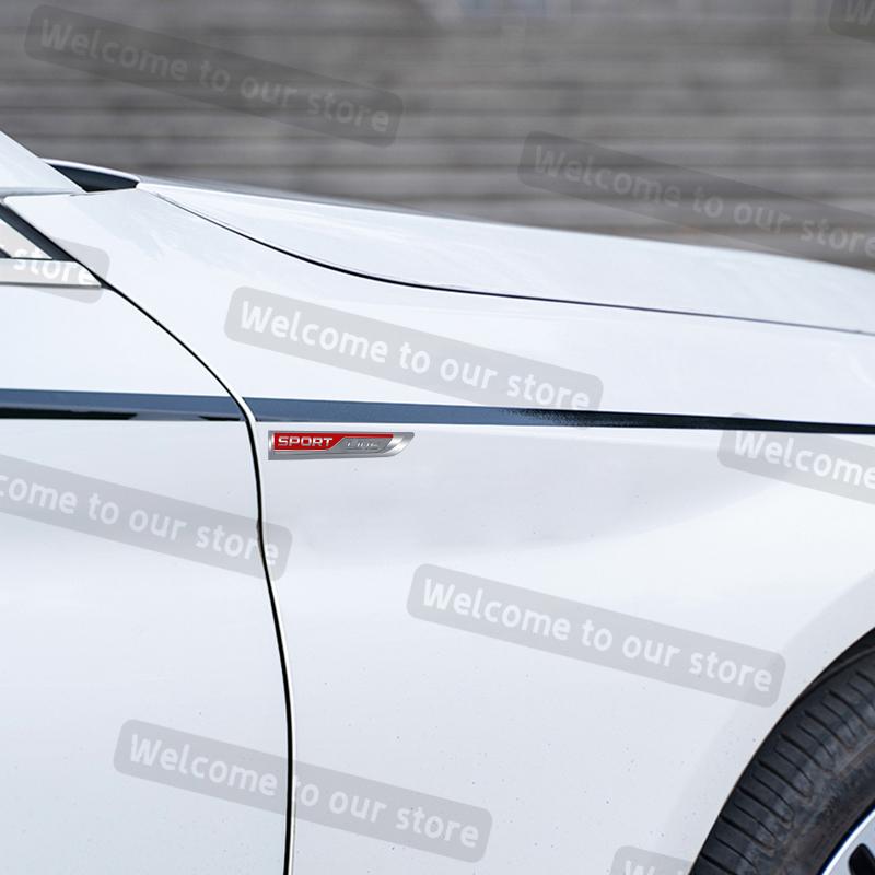 JBIW9 3D Metal Car Styling Sport Line Grille Emblem Side Decals Rear Trunk Body Badge For Skoda VRS Octavia Scala Vision Rapid Kodiaq