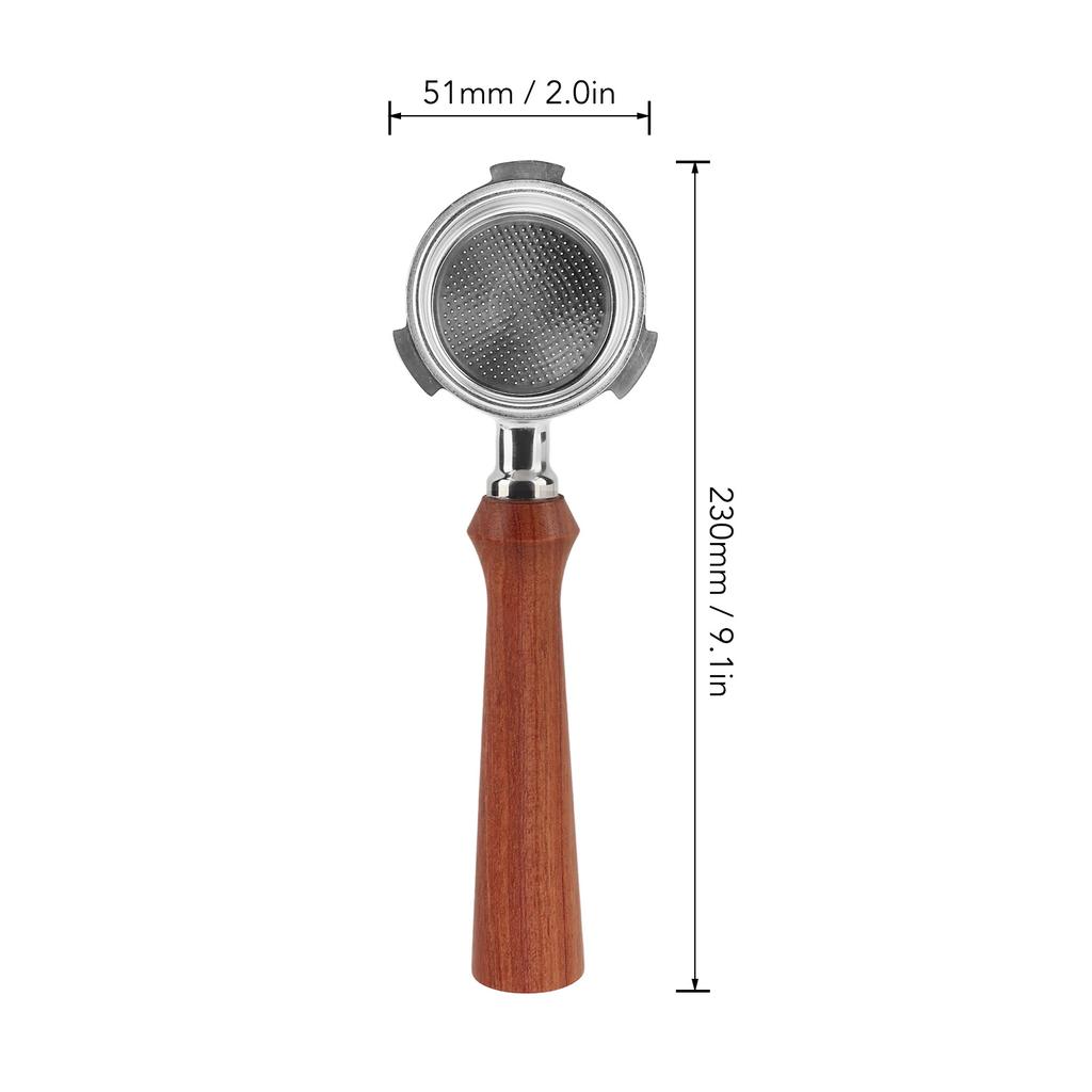 51mm Bottomless Coffee Portafilter 3 Ears Single Layer Portafilter Coffee Machine Bottomless Filter For Delonghi F Redwood