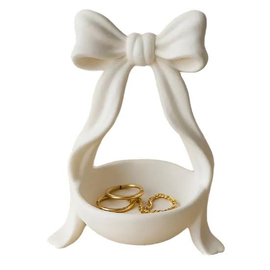 Поднос для украшений с бантом Декоративный бант Узел Блюдо для ключей Поднос из смолы для украшений Подставка для колец и серег Блюдо для мелочей Подарок для мамы, подруги, жены, сестры