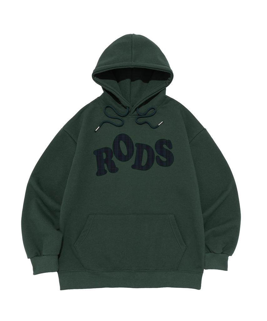 Толстовка с капюшоном в клетку с большим логотипом Rods (зеленый)