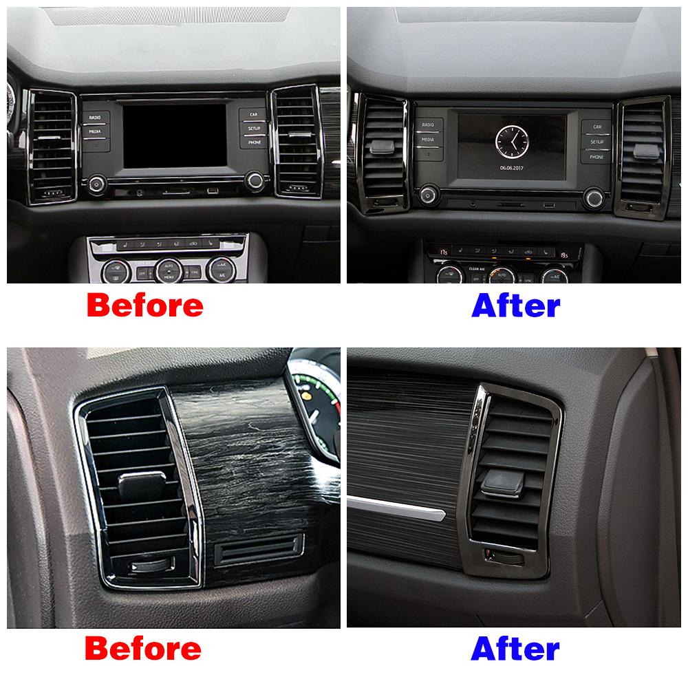 Для Skoda Kodiaq 2016-интерьер автомобиля, Регулировка сиденья, переключатель AC, вентиляционная розетка, рамка динамика, накладка, черная