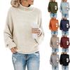 Women's Turtleneck Jumpers Casual Batwing Sweaters Long Sleeve Pullover Loose Chunky Knitted Jumper Tops