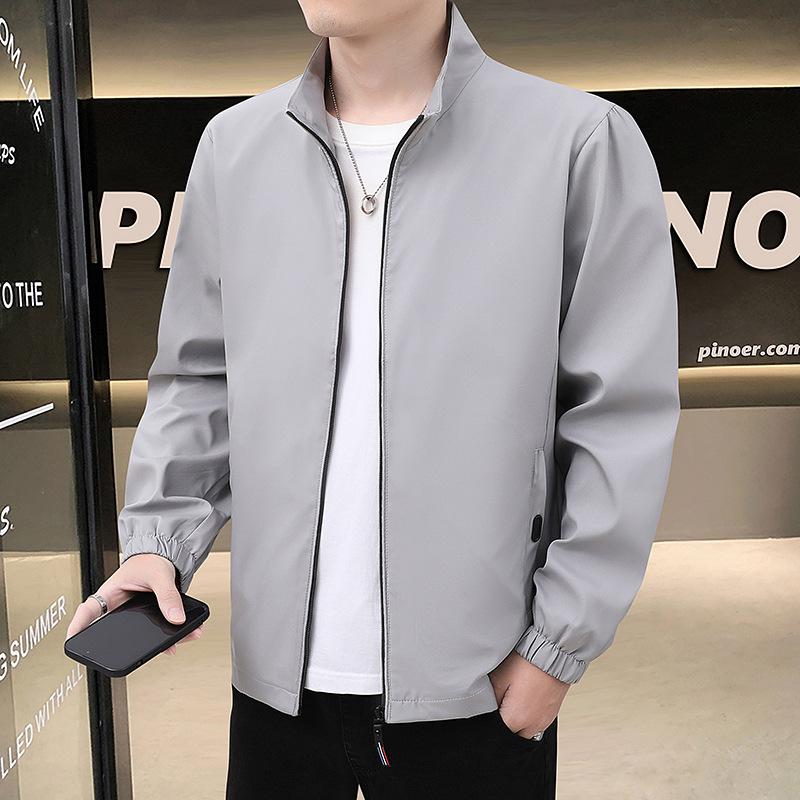 Осенняя основная куртка мужская повседневная куртка с воротником-стойкой простая универсальная мужская куртка тонкая весна и осень