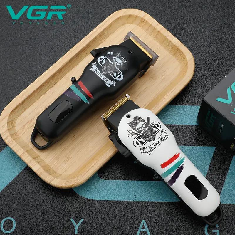 Новая машинка для стрижки волос VGR 699 Электрическая машинка для стрижки волос Профессиональная беспроводная машинка для стрижки волос для парикмахеров Цифровой светодиодный дисплей Машинка для стрижки для мужчин Ретро Электрическая