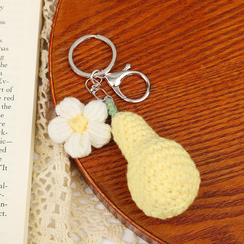Artificial Crocheted Fruit Decorative Keychains Key Rings Key Chains Rings Holders Bags Pendants Key Holders Gift Accessories