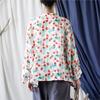 Johnature Женские винтажные рубашки с цветочным принтом, топы, блузки с длинными рукавами и пуговицами, осенние женские рубашки Ramie