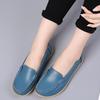 Fashion 2024 Spring Women Round Toe Shallow Flat Shoes Leather Breathable Moccasins Women Boat Shoes Ballerina Ladies Casual Shoes 34-44