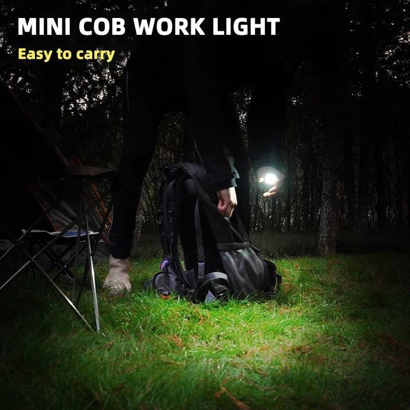Rechargeable Mini LED Flashlight White & Red Light Worklight Keychain Light Camping Lamp 5 Lighting Modes Emergency Light