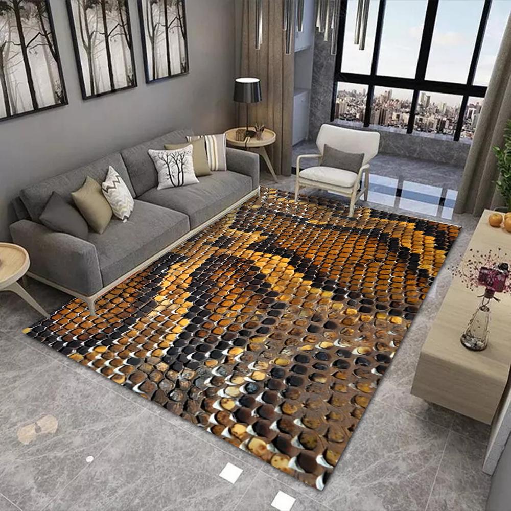 3D Skin Animal Carpet Rug Exotic Wild Mat Non-slip Soft Realistic Texture Home Decoration Living Room Modern Durable Floor Mat