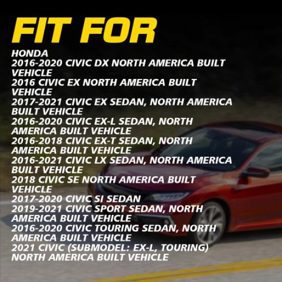 Комплект кронштейнов бампера для 2016- Honda Civic задний левый и правый 2 шт.