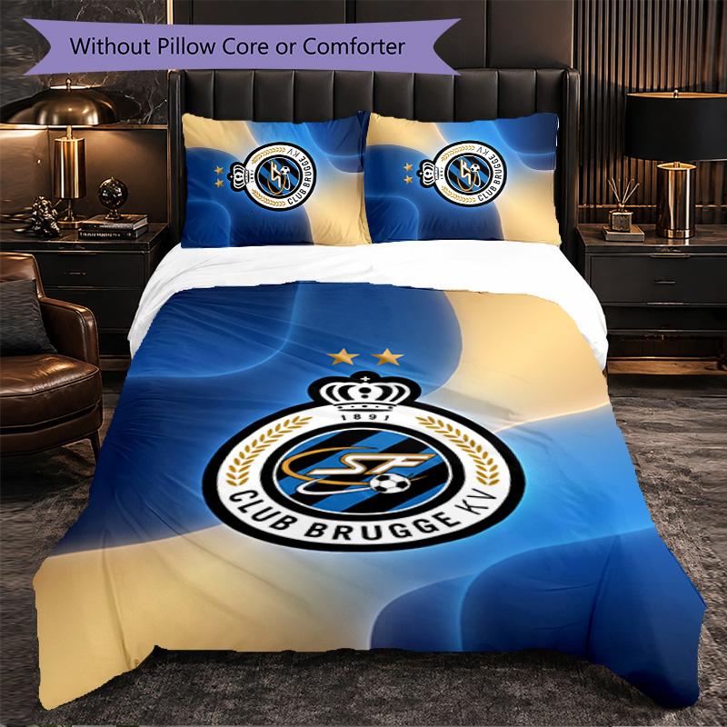 Club Brugge FC Themed Bedding 3Pcs Duvet Cover Set Decorative Bed Linen For Teen Room Home Decoration