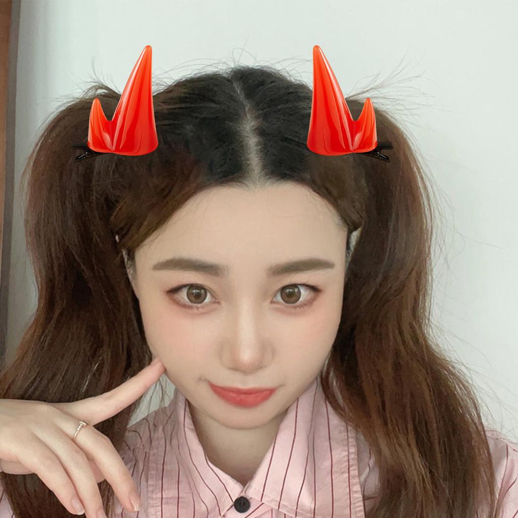 2 шт. Заколка для волос в виде рогов дьявола для костюма на Хэллоуин, косплей-вечеринки, аксессуары для волос, мультяшные заколки для волос для женщин, девушек, взрослых