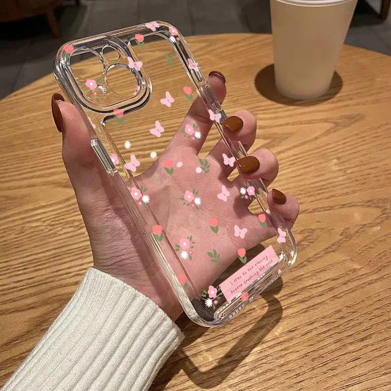 Прозрачный чехол для телефона с узором из разноцветных цветов для Samsung Galaxy S26 S24 S25 S23 Ultra S22 S21 S20 Plus FE A71 A72 A73 Мягкая крышка