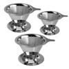 1 Set Coffee Funnel Filter Stainless Steel Coffee Dripper Heat-resistant Reusable Cone Filter for Home Kitchen