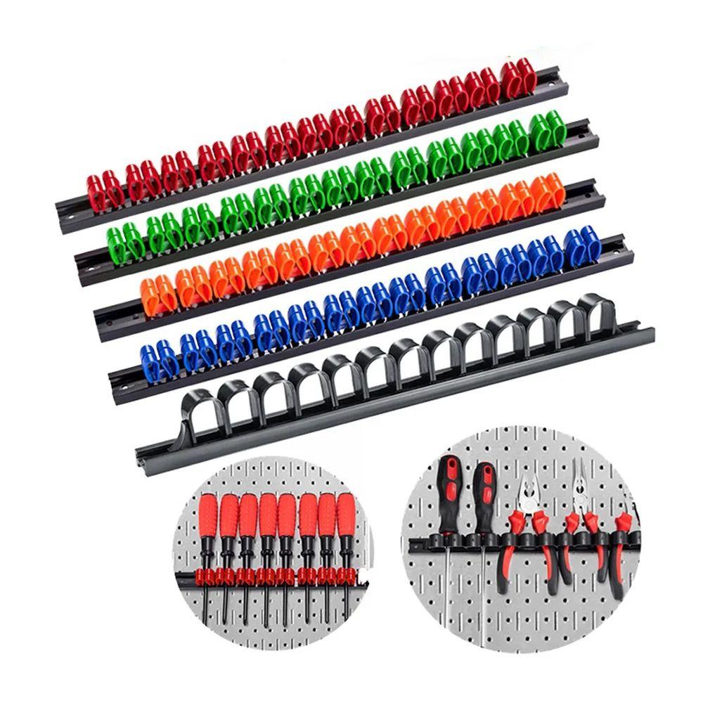 Rail Rack Wrench Holder Plastic Storage Holder Professional Screwdriver Organizer Garage Workshops
