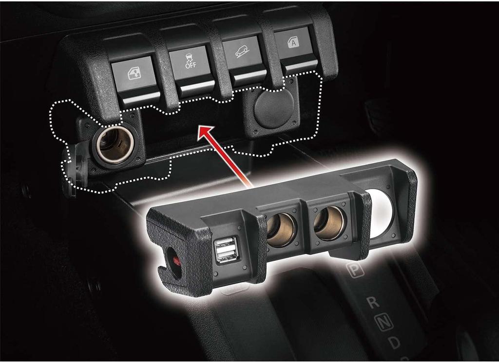 Additional Power Supply Unit for Carmate Jimny Suzuki Jimny JB64 Jimny Sierra JB74 Car Accessories Socket USB Power Supply Suzuki Jimny Carmate NZ587