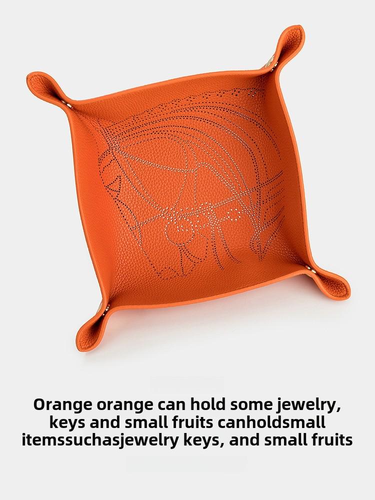 Роскошный кожаный лоток для хранения украшений и ключей в форме головы лошади